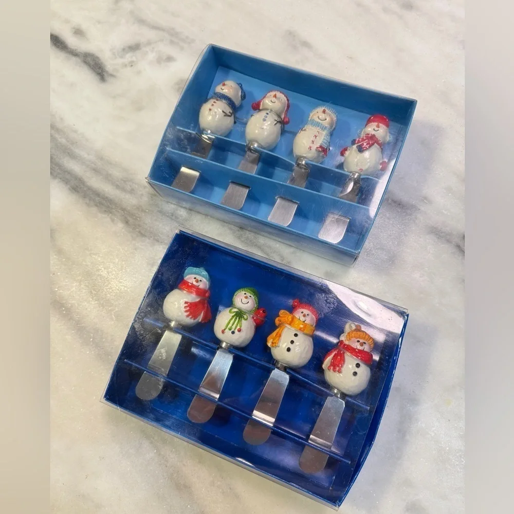 St Nicholas Square Set of 2 Snowman Spreaders 8 total